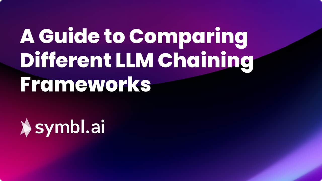 Purple and black blog cover for A Guide to Comparing Different LLM Chaining Frameworks