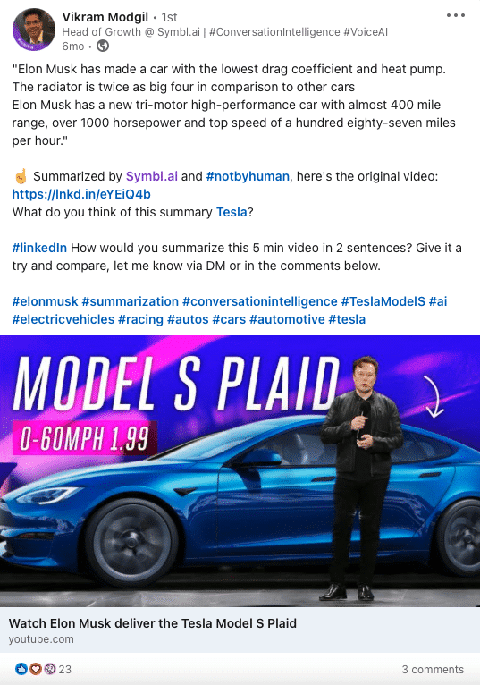 Symbl.ai Summarization API
